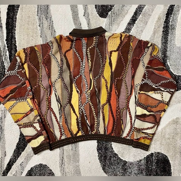 Vintage 80’s COOGI sweater %100 cotton - Button collar Sz. Large - Picture 7 of 9